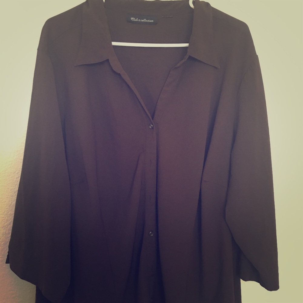 Brown button down dress shirt